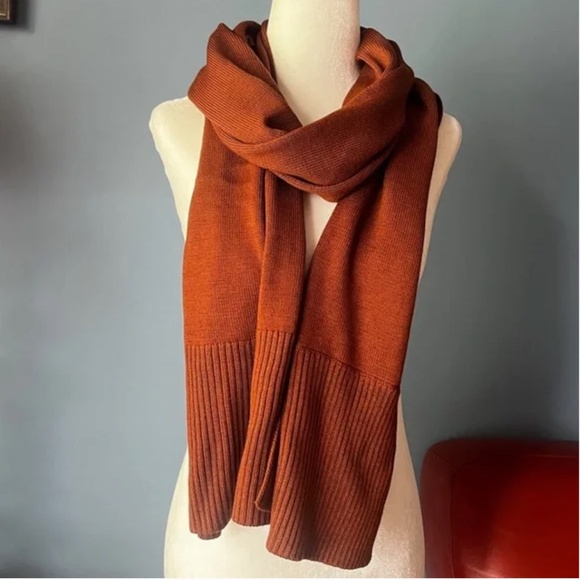 Brown extra-long responsible merino wool scarf NWT - Picture 3 of 13